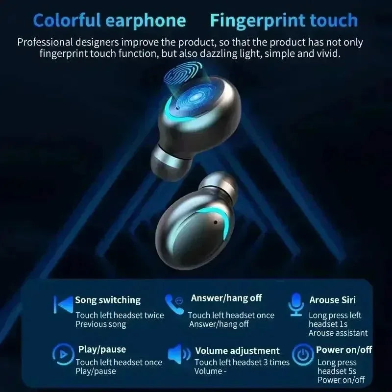 Auriculares Bluetooth 5.3 Estereo TWS F9-5 Impermeable Manos libres